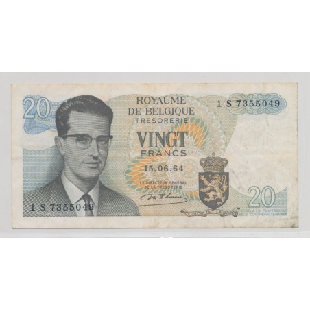 Belgique - 20 Francs - 15.06.1964 - TTB