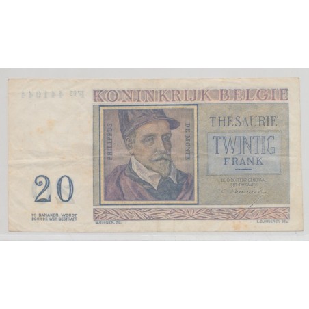 Belgique - 20 Francs - 3.04.1956 - TTB