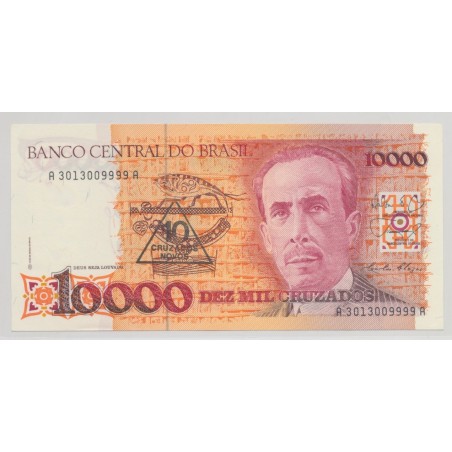 Brésil - 10000 cruzados/10 Nouveau cruzados 1989 - Neuf