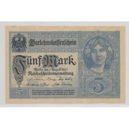 Allemagne - 5 Mark 1917 - TTB+