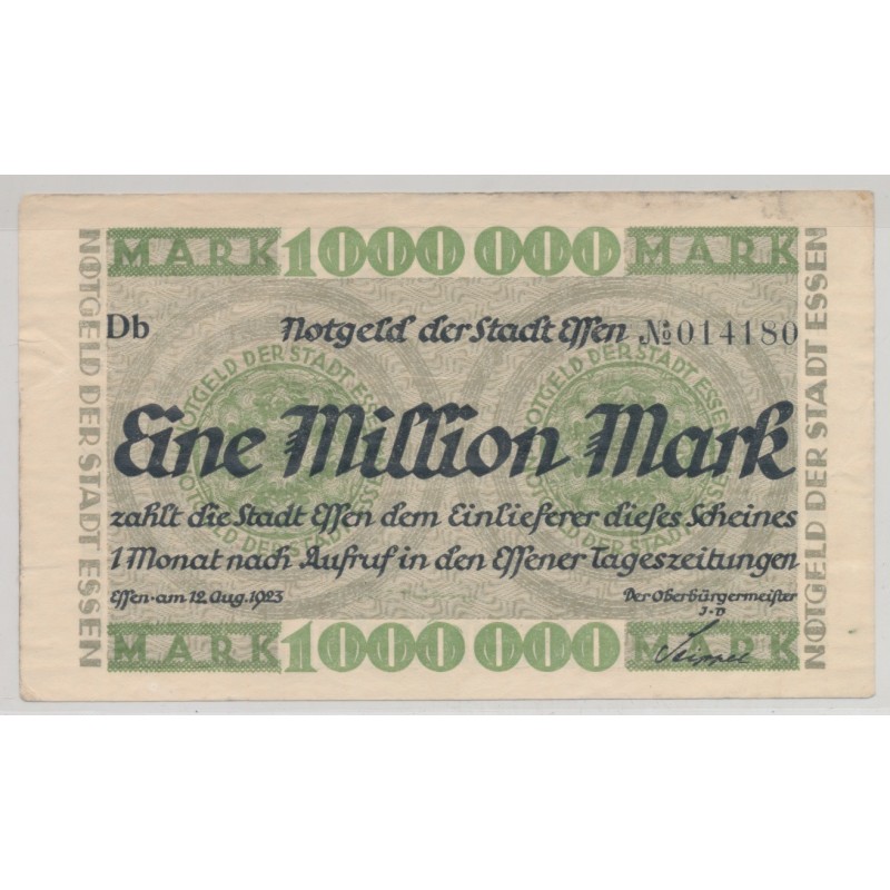 Billet - Allemagne - 1 Million mark - 1923