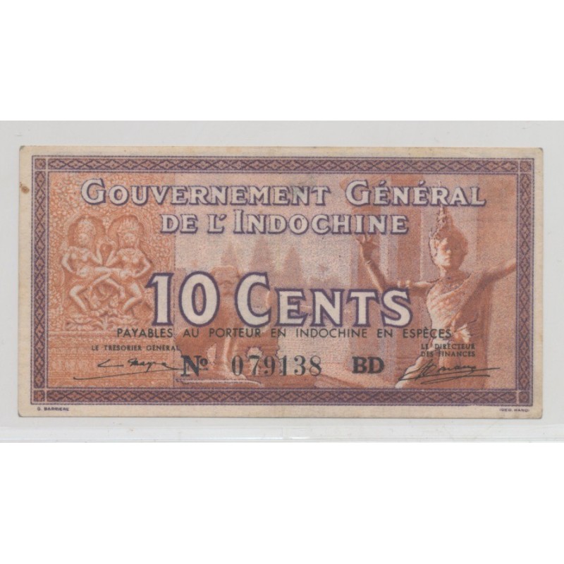Indochine - 10 Cents - ND 1939 - TTB+