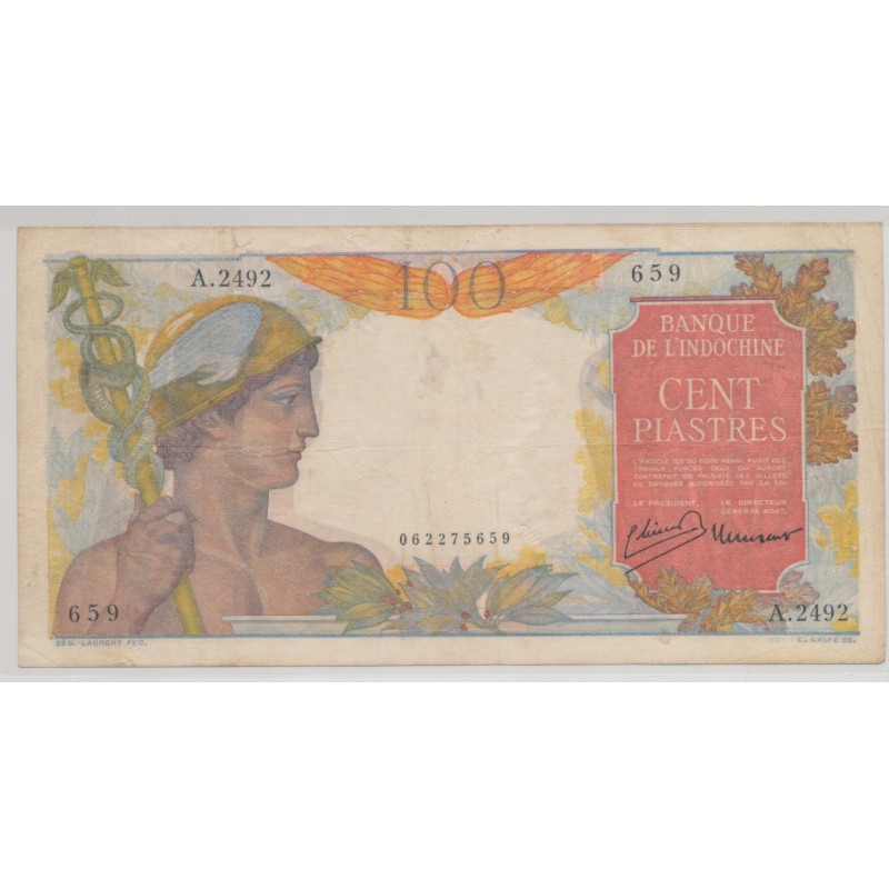 Indochine - 100 Piastres - ND 1947-54 - TTB