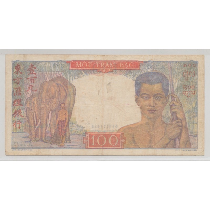 Indochine - 100 Piastres - ND 1947-54 - TTB