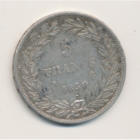 5 Francs Louis Philippe sans le I - 1830 A Paris - Tranche en creux
