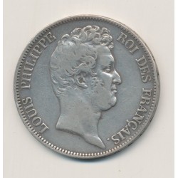 5 Francs Louis Philippe sans le I - 1830 B Rouen - Tranche en creux