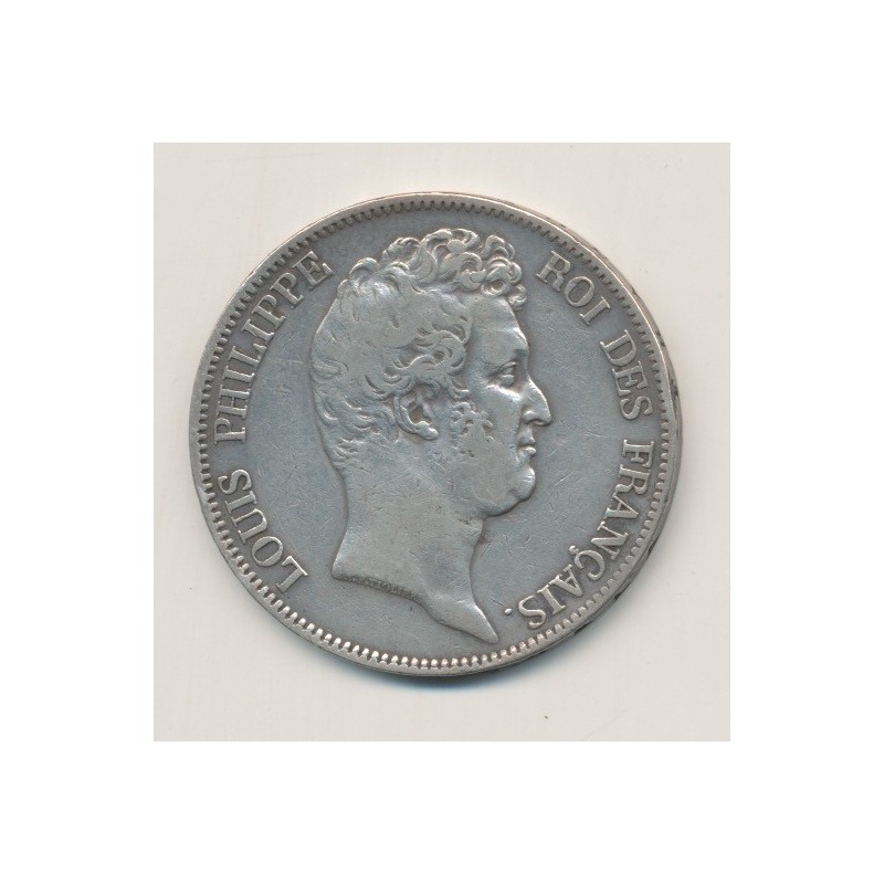 5 Francs Louis Philippe sans le I - 1830 B Rouen - Tranche en creux