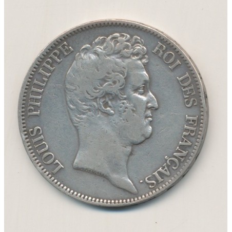 5 Francs Louis Philippe sans le I - 1830 B Rouen - Tranche en creux