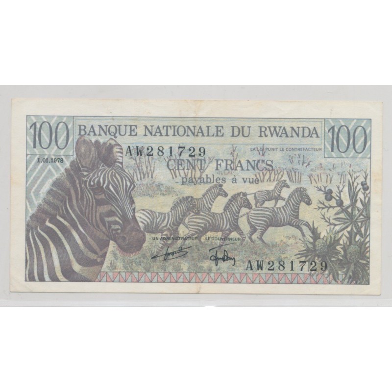 Rwanda - 100 Francs - 1.01.1978 - SUP