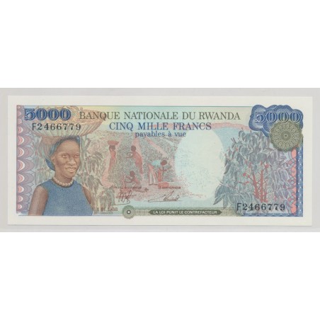 Rwanda - 5000 Francs - 1.01.1988 - Neuf