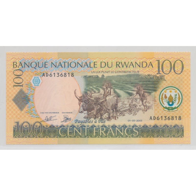 Rwanda - 100 Francs - 1.05.2003 - Neuf