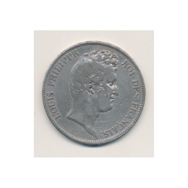 5 Francs Louis Philippe sans le I - 1830 A Paris - Tranche en relief