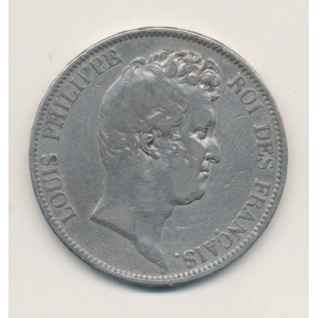 5 Francs Louis Philippe sans le I - 1830 A Paris - Tranche en relief