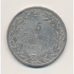 5 Francs Louis Philippe sans le I - 1830 A Paris - Tranche en relief 2
