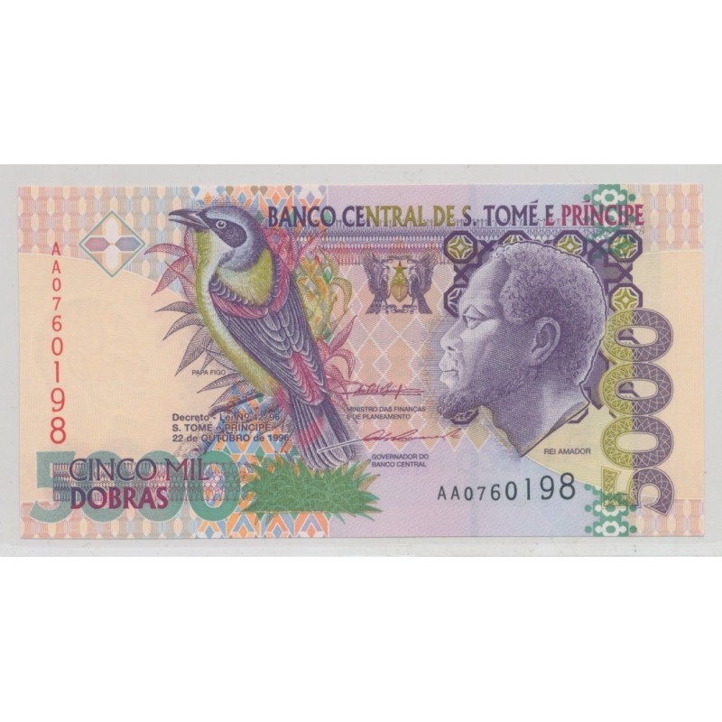 Saint thomas et prince - 5000 Dobras 1996 - Neuf