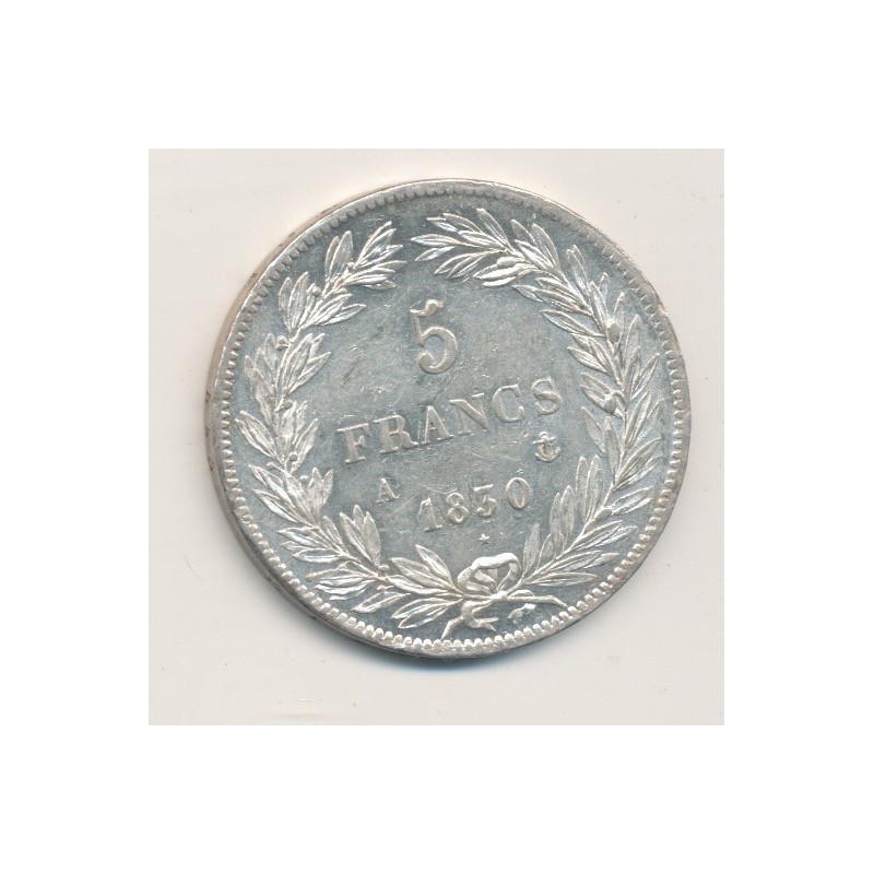 5 Francs Louis Philippe I - 1830 A Paris - Tranche en creux