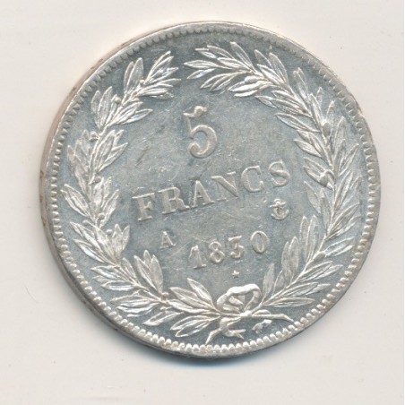 5 Francs Louis Philippe I - 1830 A Paris - Tranche en creux
