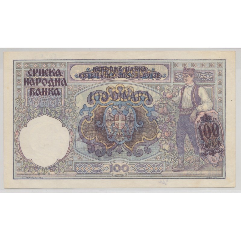 Yougoslavie - 100 Dinars 1941 - TTB+