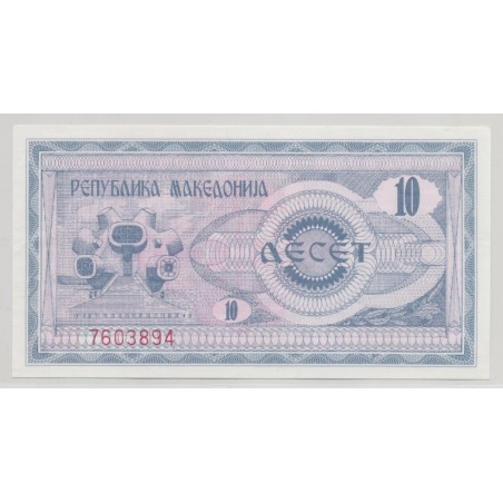 Macédoine - 10 Dinars 1992 - Neuf