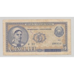 Roumanie - 5 lei 1952 - TTB