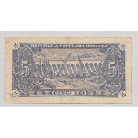 Roumanie - 5 lei 1952 - TTB