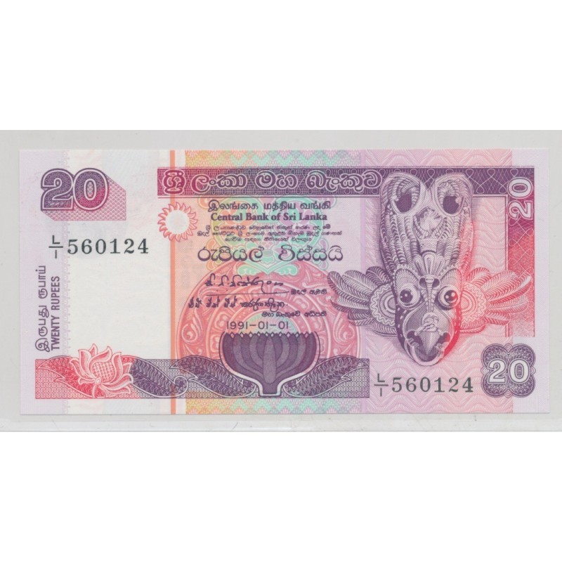 Sri Lanka - 20 Roupies 1991 - Neuf