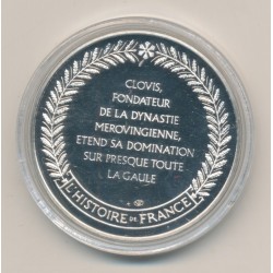 Médaille - Clovis Roi des Francs éleve sur le pavois - 481 - argent - FDC 2