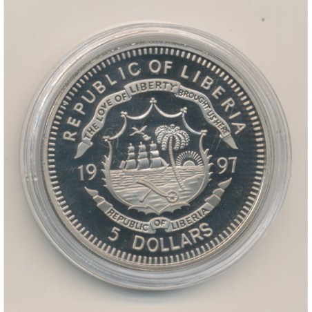 Libéria - 5 Dollars 1997 - Princesse Diana - cupro-nickel - FDC