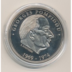 Médaille - Georges Pompidou - Président de la République - portrait sur la droite