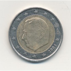 Monnaie Fautée - 2 Euro 2004 Belgique - surplus métal sur le front - TTB