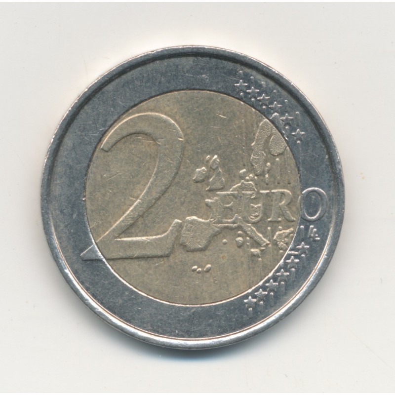 Monnaie Fautée - 2 Euro 2004 Belgique - surplus métal sur le front - TTB
