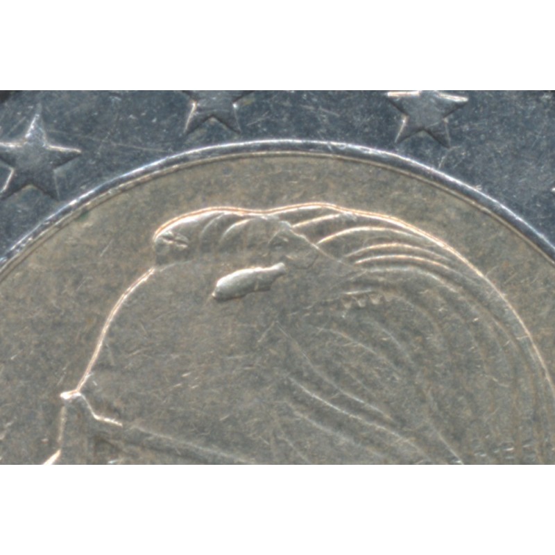Monnaie Fautée - 2 Euro 2004 Belgique - surplus métal sur le front - TTB