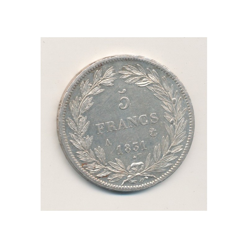 5 Francs Louis philippe I - 1831 A Paris - Tranche en relief
