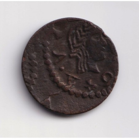 Louis XIII - Denier 1642 Tarrega - Principauté Catalogne - frappe décalée - TTB+