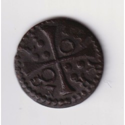 Louis XIII - Denier 1642 Tarrega - Principauté Catalogne - frappe décalée - TTB+ 2