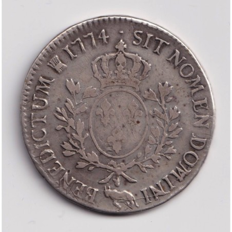 Louis XV - Écu de béarn à la vieille tête - 1774 Pau - TB