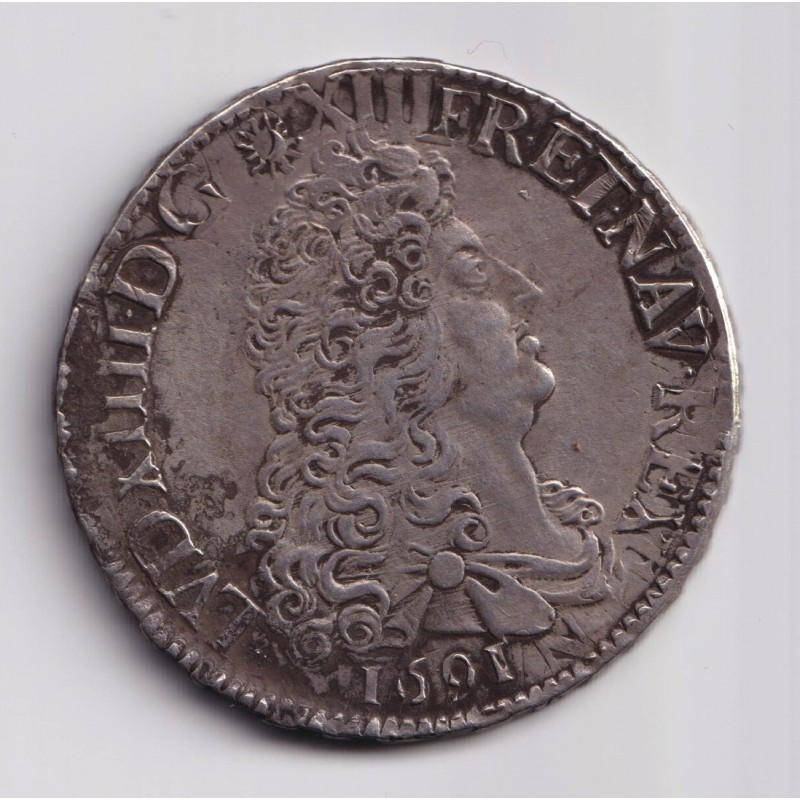Louis XIV - Écu aux 8L - 1691 E Tours - 1er type - TTB