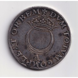 Henri II - Teston au croissant au moulin de Paris - argent - TTB 2