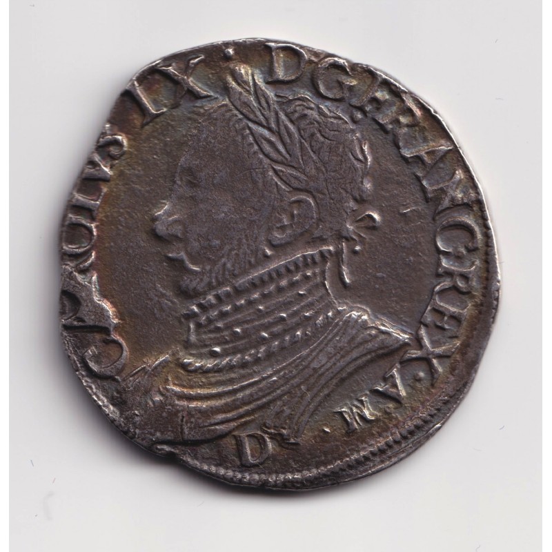 Charles IX - Teston 1575 D Lyon - argent - TTB/TTB+ 