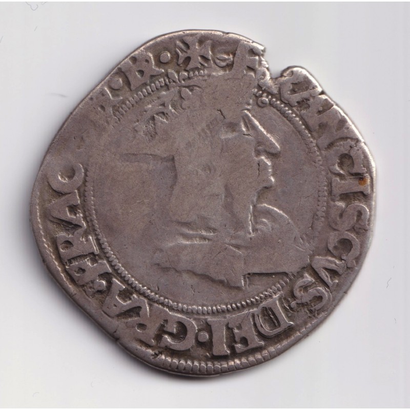 François 1er - Teston au dauphiné - 2e Type Romans - argent - TB