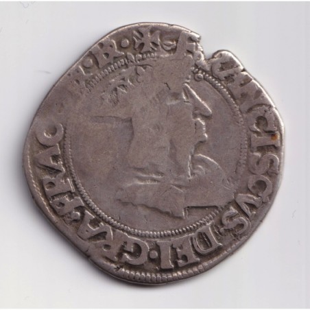 François 1er - Teston au dauphiné - 2e Type Romans - argent - TB
