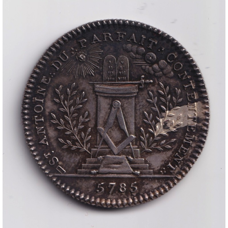 Jeton Maçonnique - Loge de Sainte Antoine du parfait - 1785 - argent - SPL