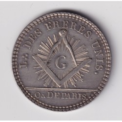 Jeton Maçonnique - Loge des frères unis - Orient de paris - 1806 - argent - TTB+