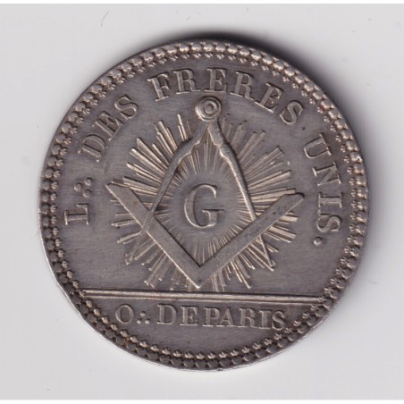 Jeton Maçonnique - Loge des frères unis - Orient de paris - 1806 - argent - TTB+