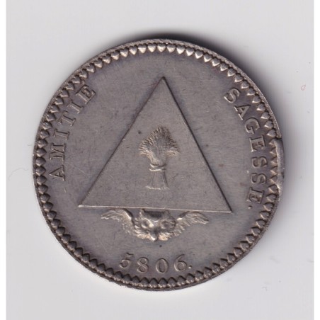 Jeton Maçonnique - Loge des frères unis - Orient de paris - 1806 - argent - TTB+