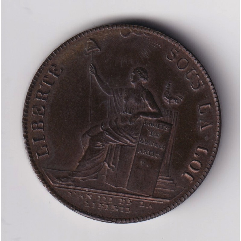 Monneron - 2 Sols à la liberté assise - 1791 - AN 3 - SUP+