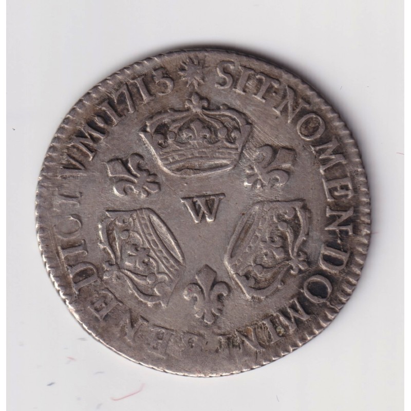 Louis XIV - 1/10 écu aux 3 couronnes - 1715 W Lille - TTB