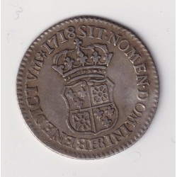 Louis XV - 1/10 écu France-Navarre - 1718 BB Strasbourg - TB+ 2