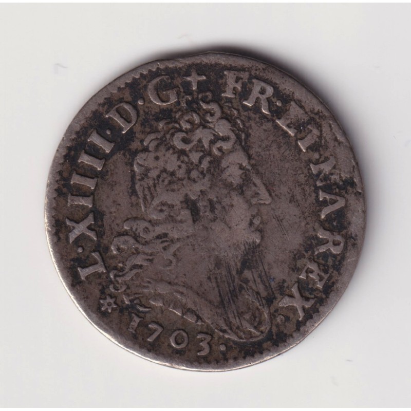 Louis XIV - 5 Sols aux insignes - 1703 BB Strasbourg - TB+