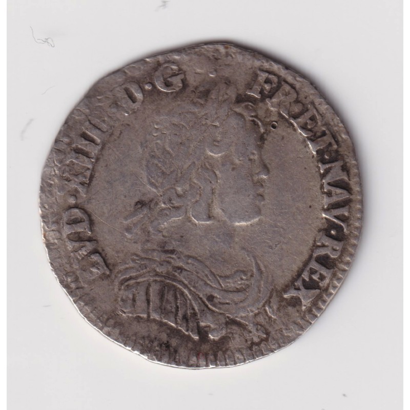 Louis XIV - 1/12 écu mèche courte - 1644 A Paris - rose - TB/TB+